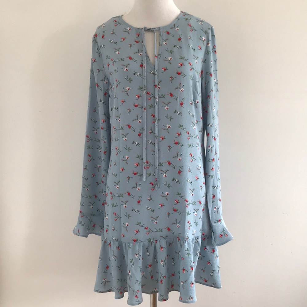 Floral Ruffle-Trimmed Dress